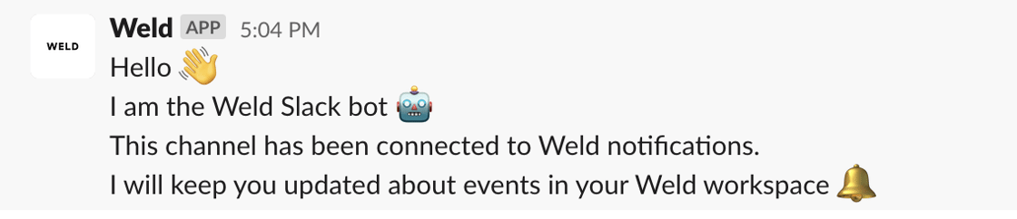 Weld Slack Notifications